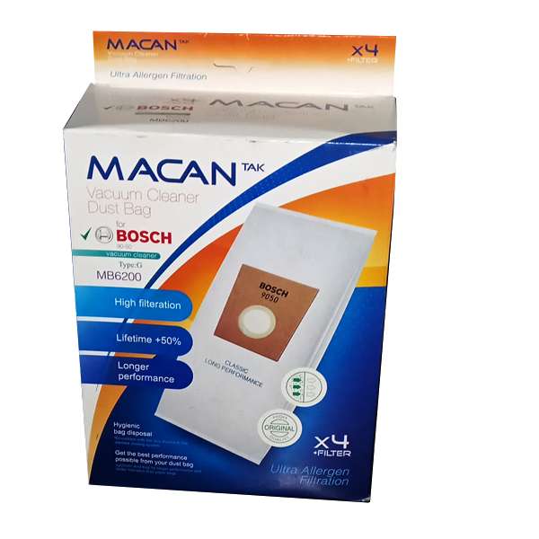 پاکت جاروبرقی مدل MB6200 بسته 4 عددی مناسب جاروبرقی بوش  TYPE:G