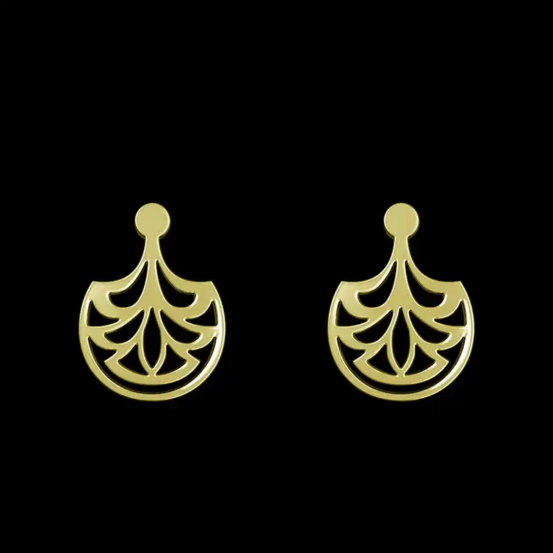 گوشواره طلا 18 عیار زنانه مدوپد مدل اسلیمی کد GA1-15282