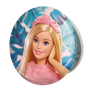 آینه جیبی خندالو طرح عروسک باربی مدل تاشو کد 24635 