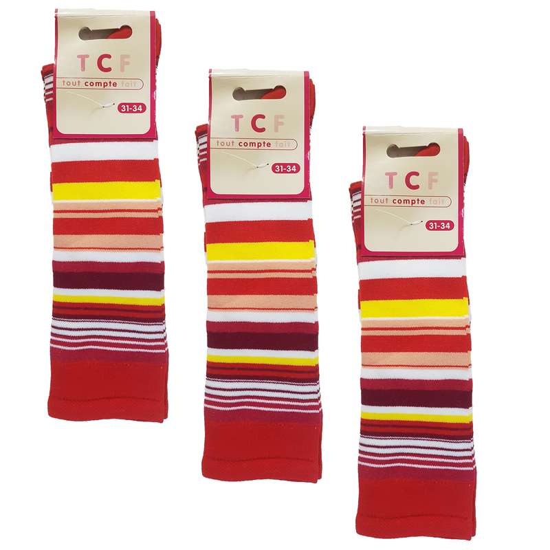 جوراب ساق بلند دخترانه مدل ایتالیایی مجموعه 3 عددی