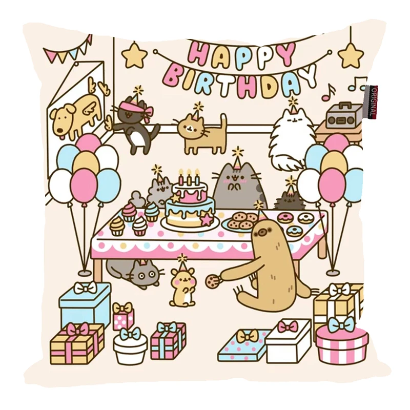 کوسن مدل گربه تبریک تولد Happy Birthday کد KO427