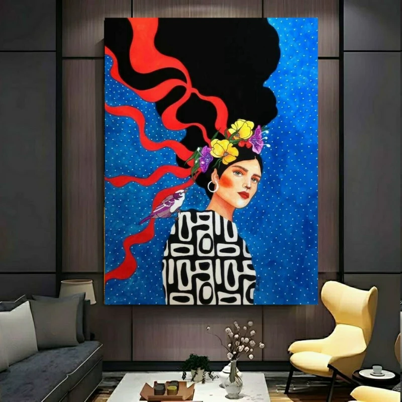 پوستر پارچه ای طرح مخمل نقاشی مدل ربان های شناور کد BK24823