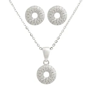 نیم ست نقره زنانه مدل دایره کد M3031