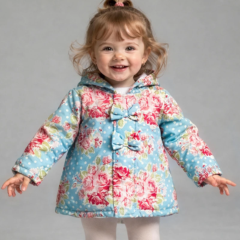 کاپشن دخترانه مدل گلدار