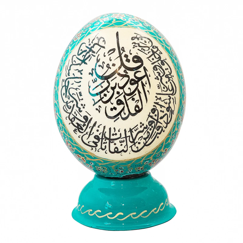 تخم شترمرغ تزیینی صنایع دستی فاخر مدل مگنت دار کد 2014