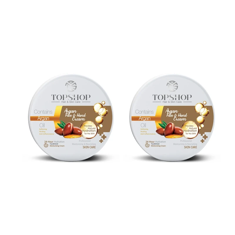 کرم مرطوب کننده تاپ شاپ مدل روغن آرگان حجم 200 میلی لیتر بسته 2 عددی 