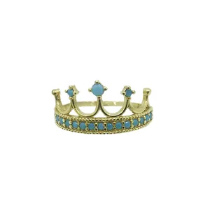 انگشتر طلا 18 عیار زنانه طرح تاج کد RS-002