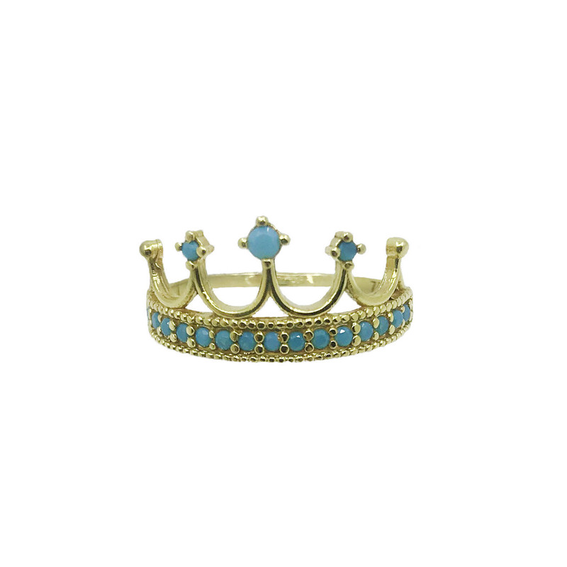 انگشتر طلا 18 عیار زنانه طرح تاج کد RS-002