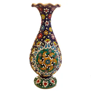 گلدان میناکاری سفالی زمانیان کد ZMN23007