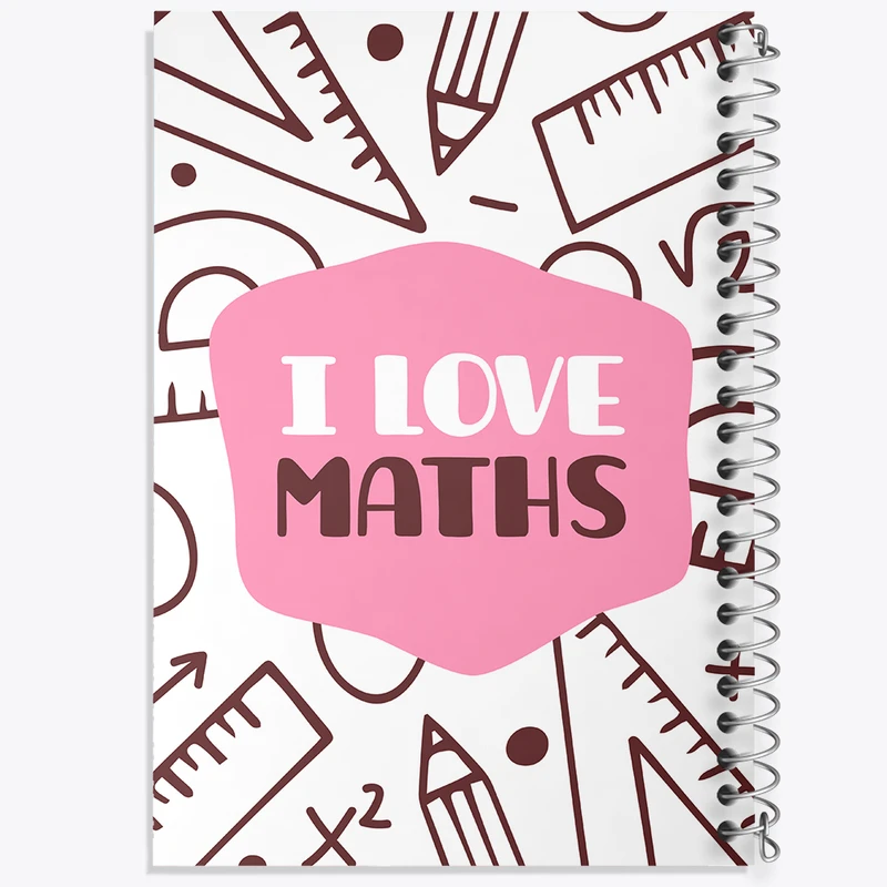 دفتر شطرنجی 50 برگ خندالو مدل I Love Maths کد N300