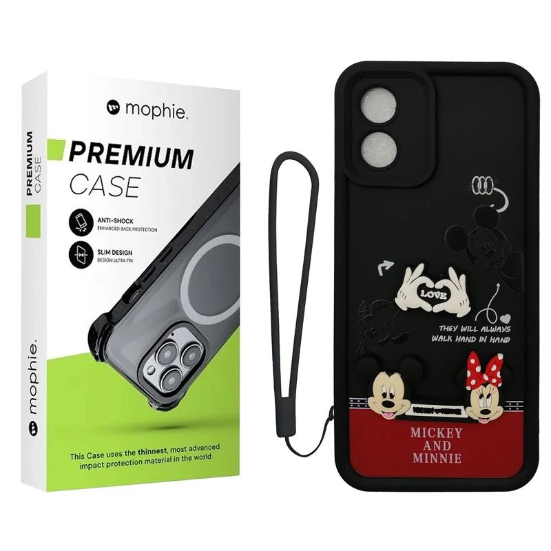 کاور موفی مدل Silicone Puffer Minni Mouse Strap مناسب برای گوشی موبایل موتورولا  Moto G04 به همراه بند