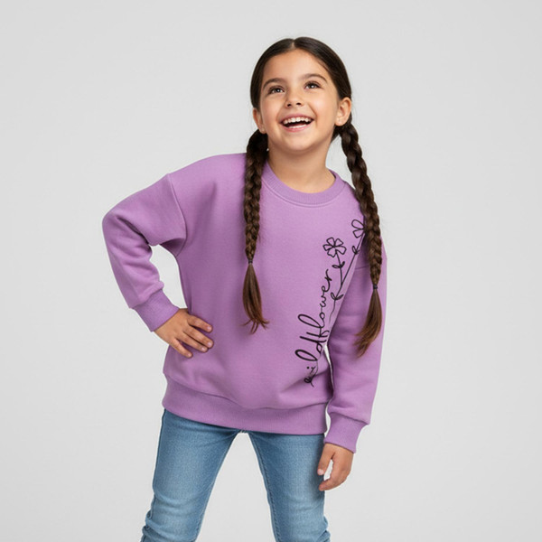 سویشرت دخترانه مادر مدل هانا رنگ بنفش