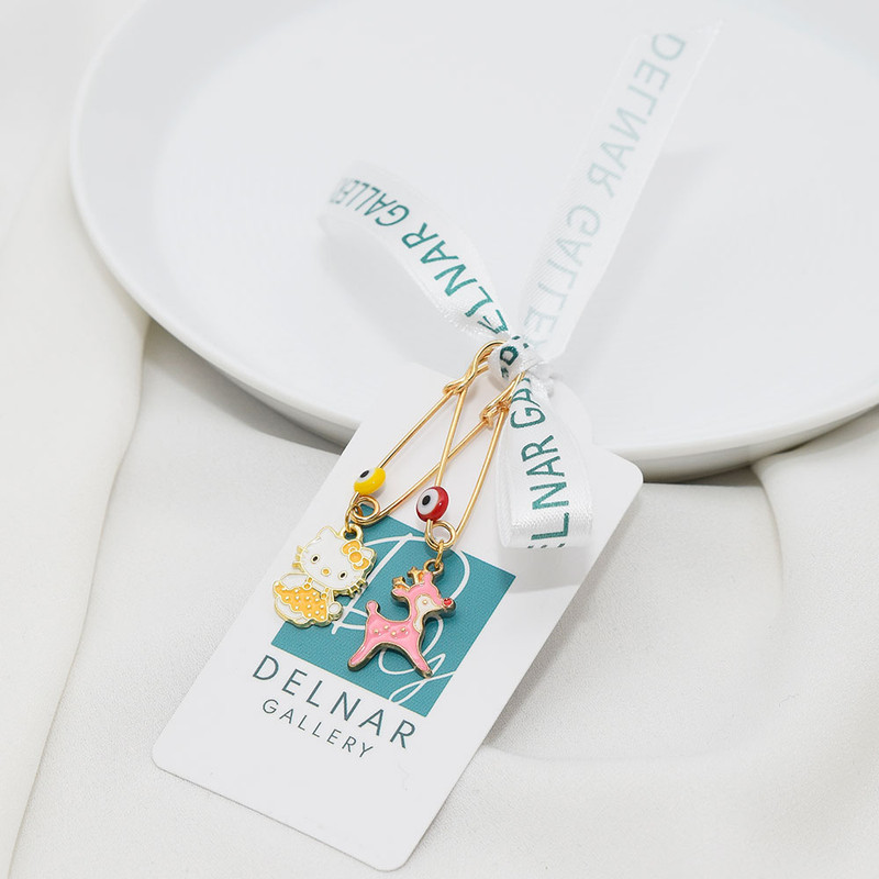 سنجاق سینه دخترانه دلنار گالری مدل آهو و کیتی بسته 2 عددی سنجاق سینه دخترانه دلنار گالری مدل آهو و کیتی بسته 2 عددی