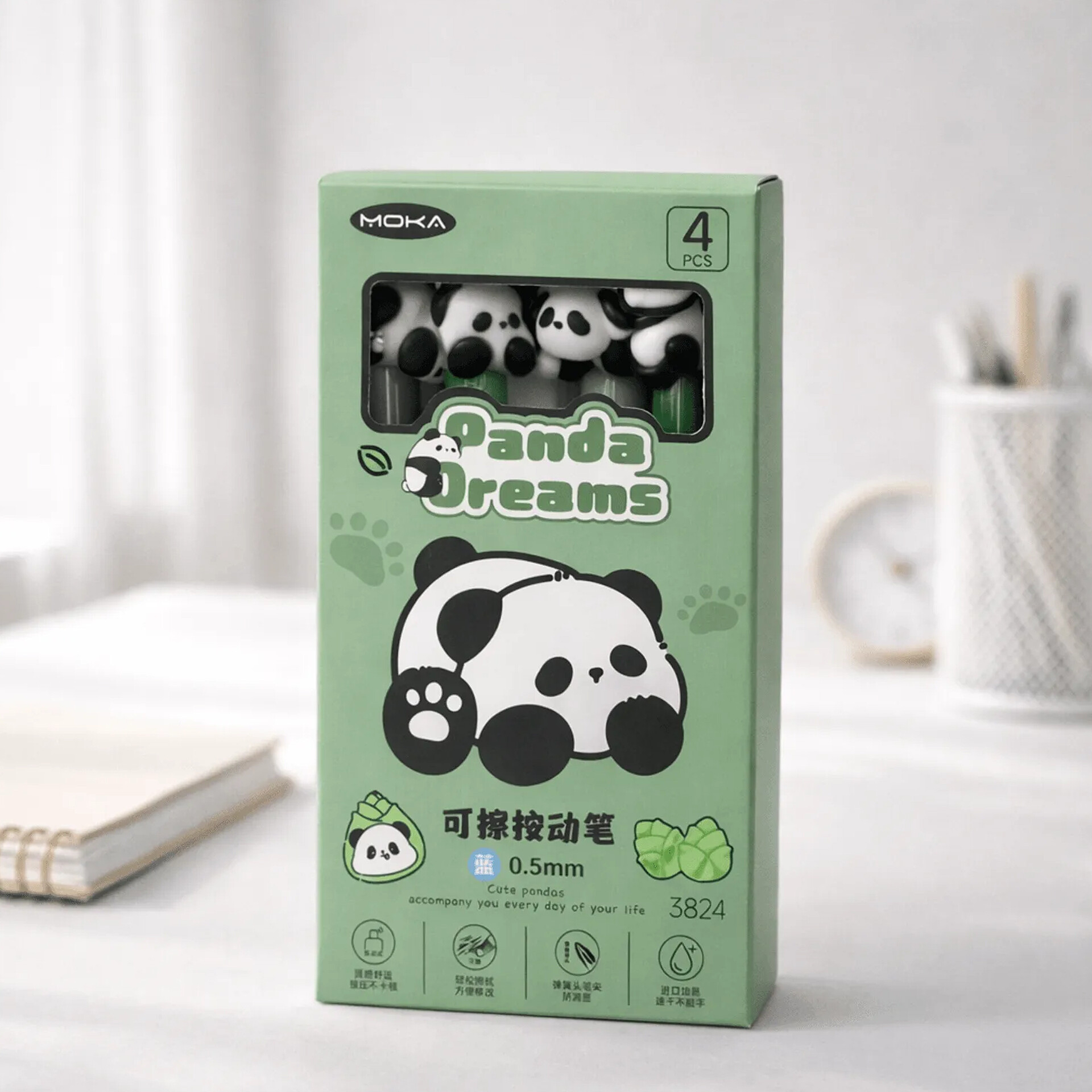 ست خودکار و روان نویس 0.5 میلی متری موکا مدل Panda Dreams بسته 4 عددی ست خودکار و روان نویس 0.5 میلی متری موکا مدل Panda Dreams بسته 4 عددی