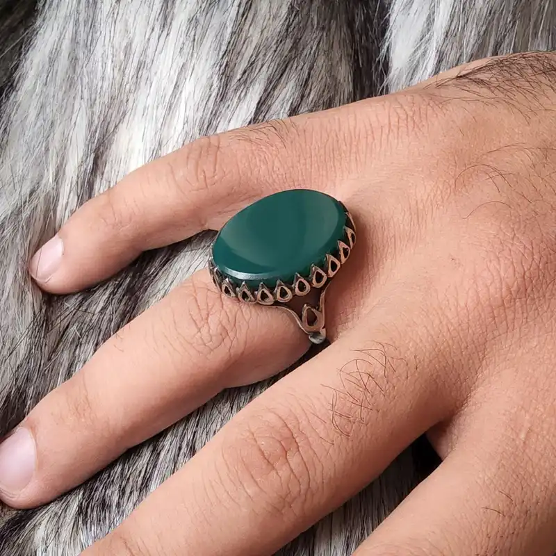 انگشتر مردانه مدل GL182 رنگ سبز