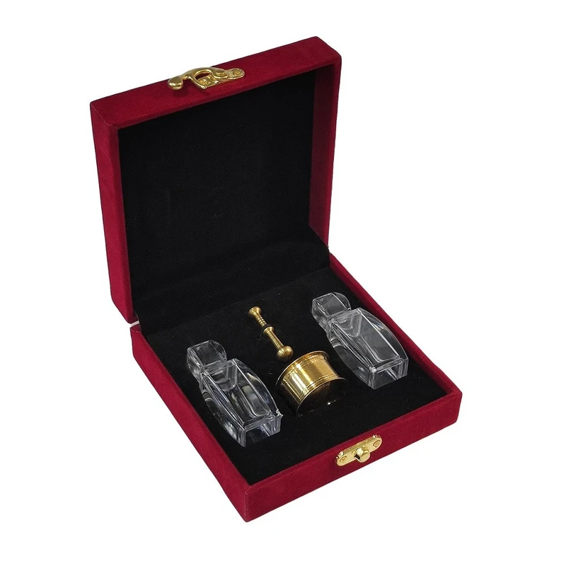 ظرف زعفران مدل کادویی به همراه هاون