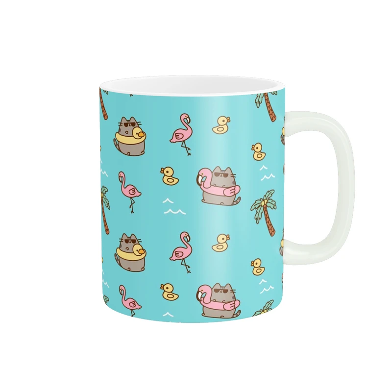 ماگ مدل گربه پوشین تابستانی استخر کد MG115