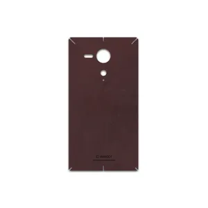 MAHOOT Matte-Dark-Brown-Leather Cover Sticker for Sony Xperia SP
