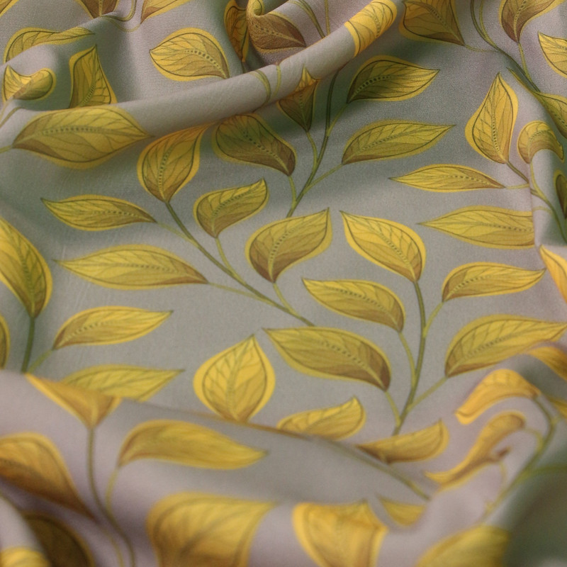 پارچه لباس مدل کرپ حریر طرح برگ
