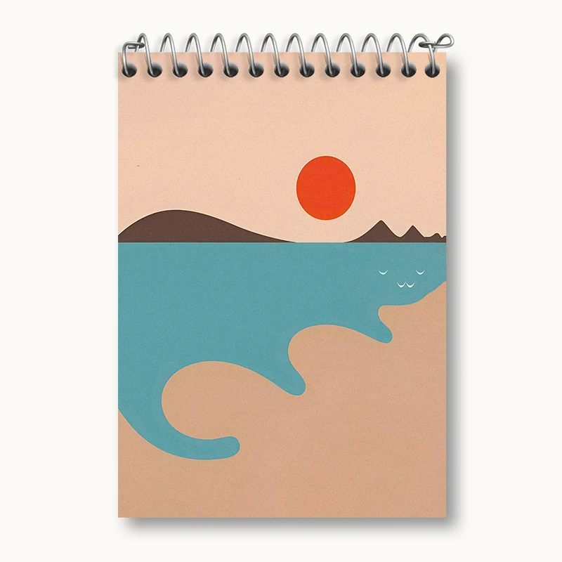 دفتر یادداشت 50 برگ خندالو طرح منظره ی گربه ای کد N5684