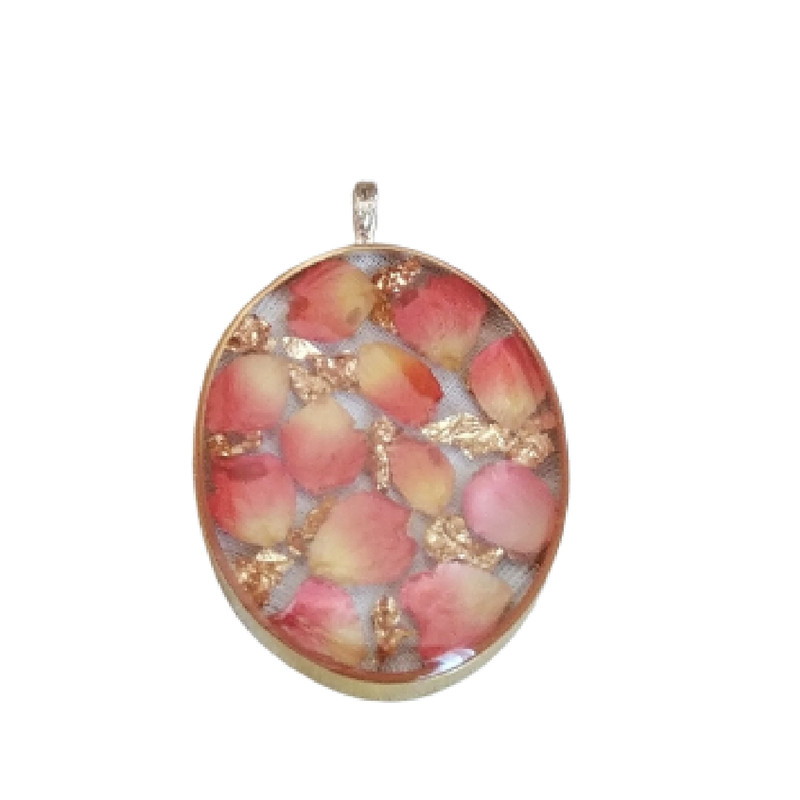 آویز گردنبند مدل گل رزینی