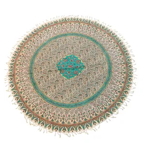 رومیزی قلمکار زابلیان مدل ترنج Sq150 طرح گلاب