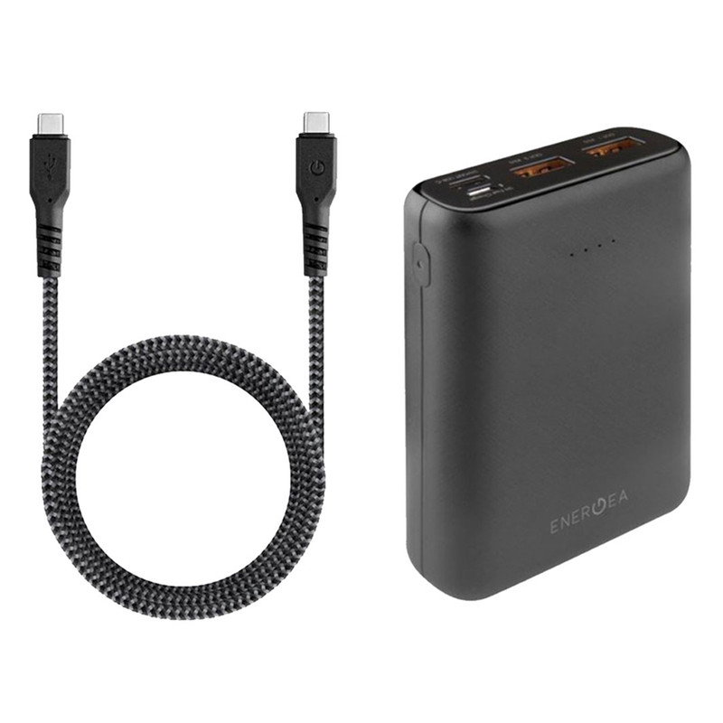 شارژر همراه انرجیا مدل Compact Mini ظرفیت 10000 میلی آمپر ساعت به همراه کابل تبدیل  USB-C