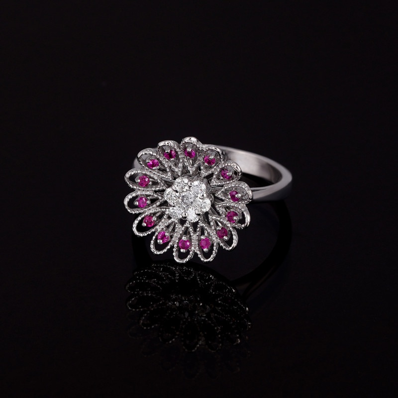 انگشتر طلا 18 عیار زنانه جواهری سون مدل 3972