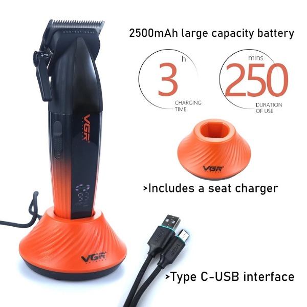 ماشین اصلاح موی سر و صورت شارژی وی جی ار مدل V-889C