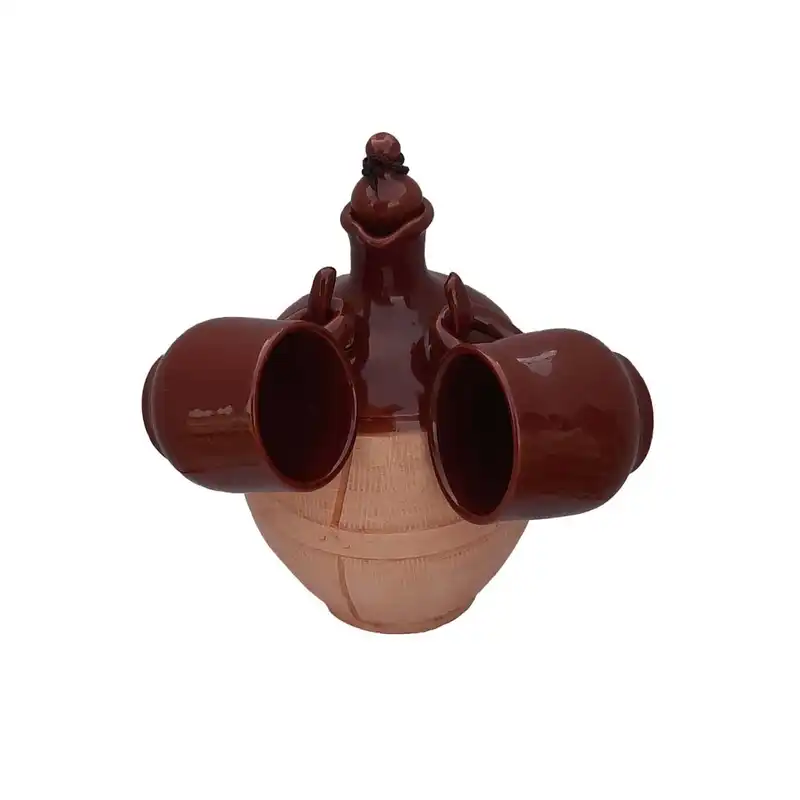 ست 3 تکه کوزه و لیوان سفالی مدل گرد کد 44