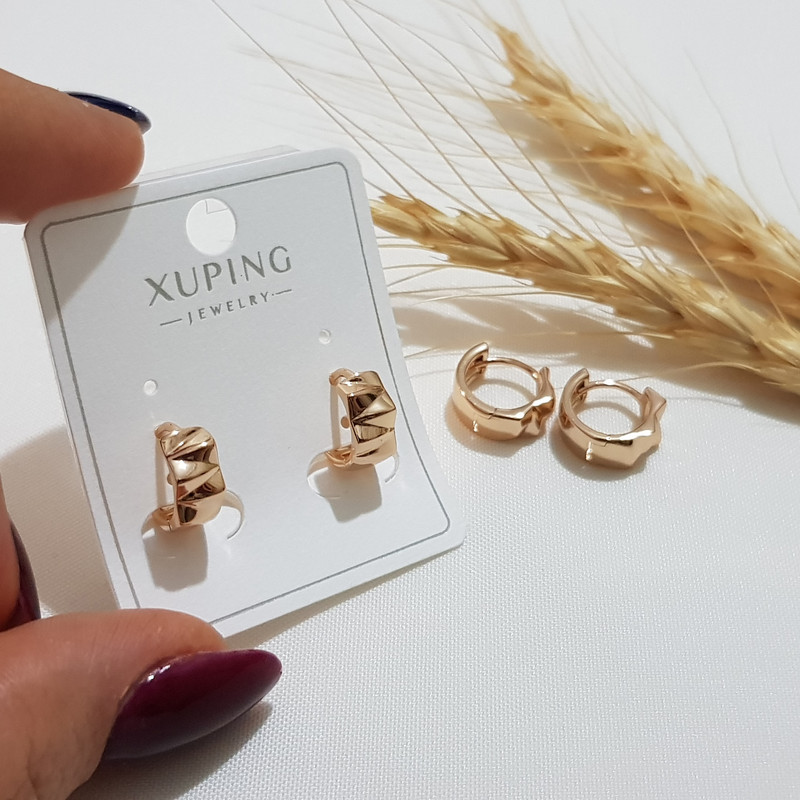 گوشواره زنانه ژوپینگ مدل زاویه دار آینه ای 407