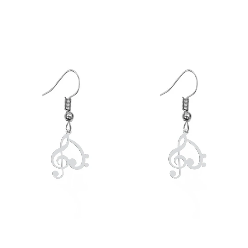 گوشواره زنانه هایکا طرح قلب و نت موسیقی مدل ha 733