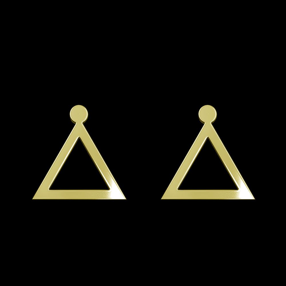 گوشواره طلا 18 عیار زنانه مدوپد مدل مثلث کد GA1-16300 -  - 1