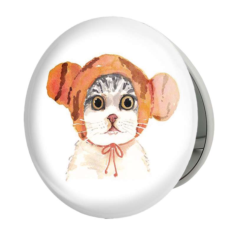 آینه جیبی خندالو طرح گربه مدل تاشو کد 5185