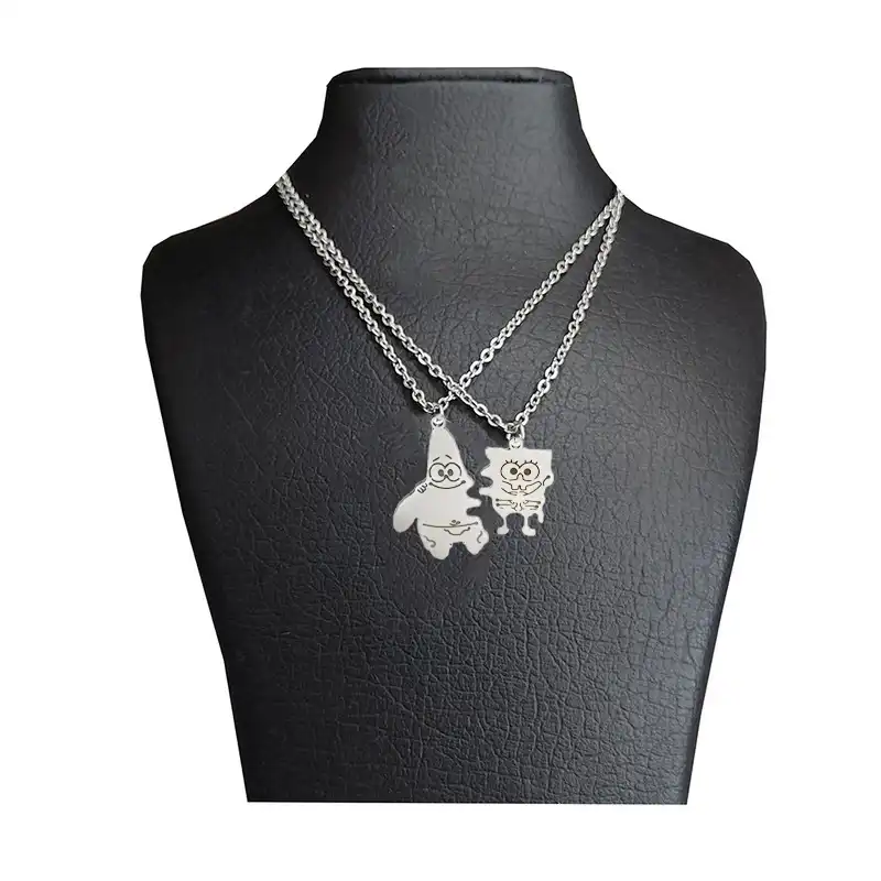 گردنبند ویونج مدل پاتریک و باب اسفنجی مجموعه 2 عددی