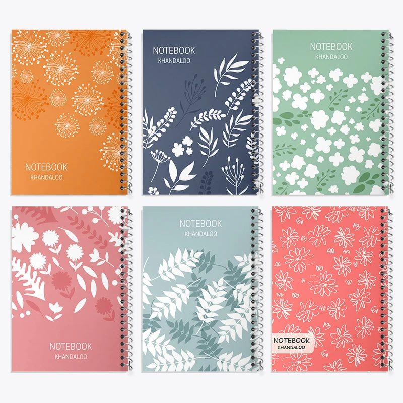 دفتر نقاشی 50 برگ خندالو طرح گل گلی کد 74 مجموعه 6 عددی