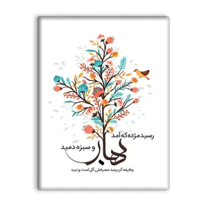 کاشی اطلس آبی طرح رسید مژده که آمد بهار و سبزده دمید   مدل T5546