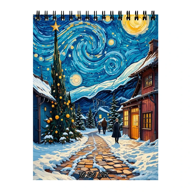 دفتر برنامه‌ریزی 60 برگ مدل برف در شب پرستاره کد 55