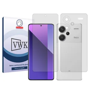 VWK Tough model transparent screen protector suitable for Xiaomi Redmi Note 13 Pro Plus mobile phone along with the back protector