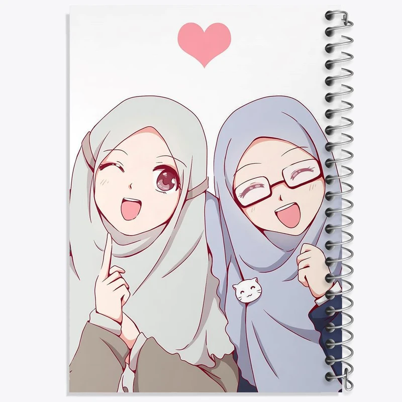 دفتر مشق 100 برگ خندالو طرح دخترانه باحجاب کد 26027