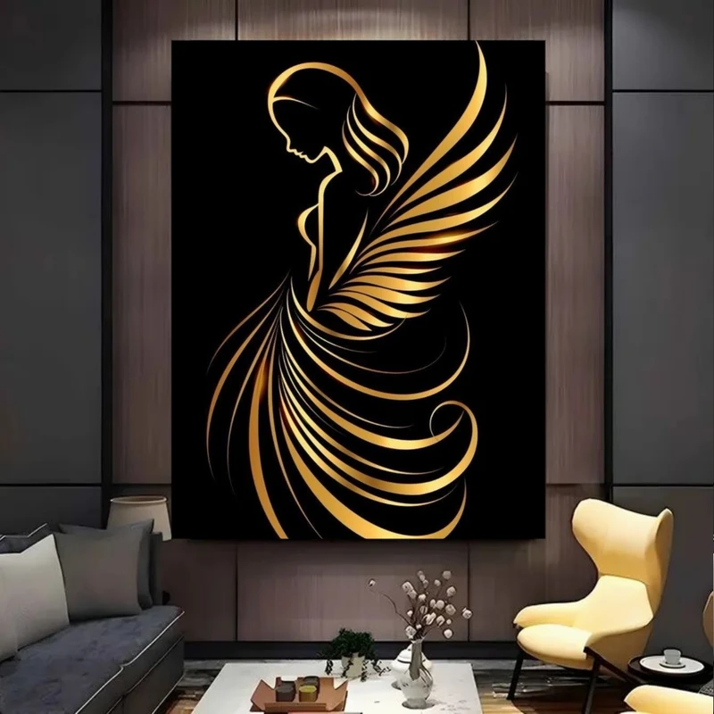 پوستر پارچه ای طرح مخمل  فرشته مدل بال مینیمال کد FP106513