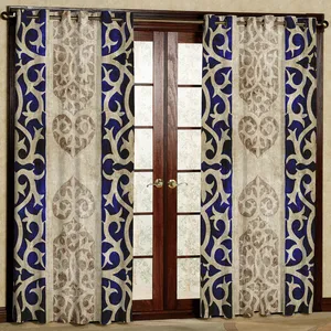 پرده بارمان دکور طرح کلاسیک مدل هازان پانچی کد 1093L W سایز 140x280 سانتی متر