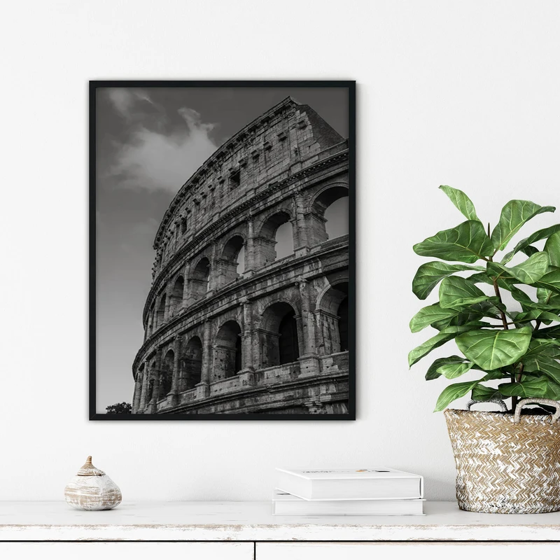 تابلو آتریسا طرح اماکن دیدنی روم مدرن مدل ATFHB01 فریم مشکی 