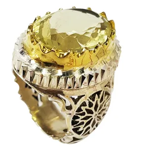 انگشتر نقره مردانه مدل نگین کوارتز 100112