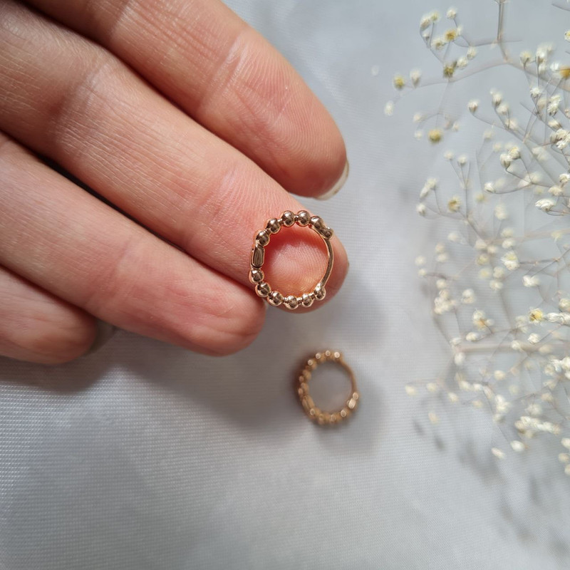 گوشواره زنانه ژوپینگ مدل حلقه ای توپی کد N11