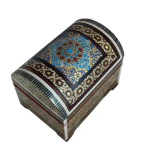 جعبه جواهر خاتم کاری طرح اسلیمی مدل 1147