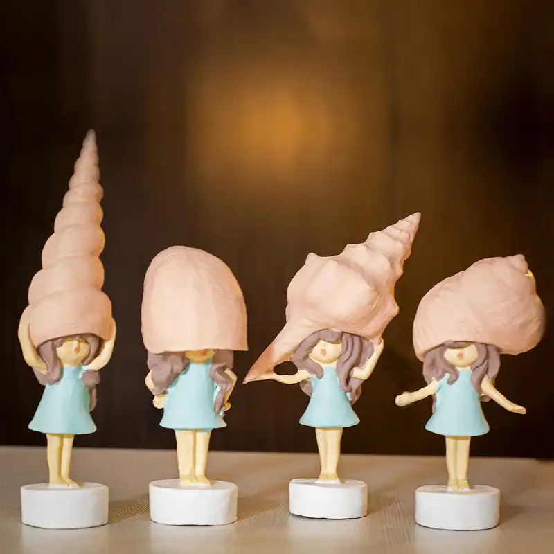 مجسمه مدل دختر صدفی مجموعه 4 عددی