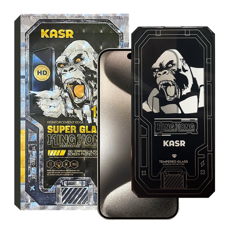 محافظ صفحه نمایش کینگ کونگ مدل SUPER GLASS 10D مناسب برای گوشی موبایل اپل iPhone 15 Pro Max