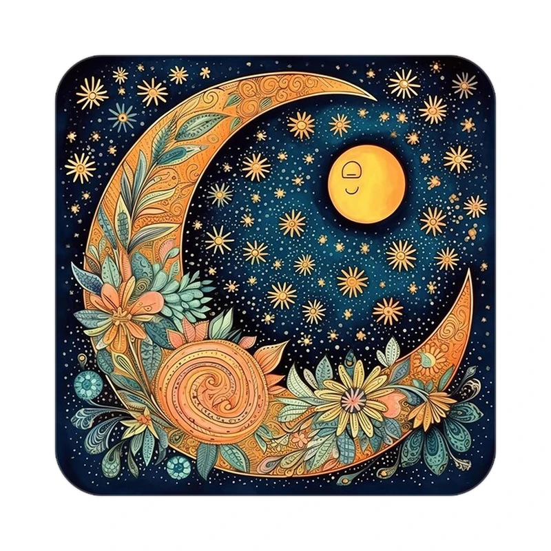 زیر لیوانی کاکتی طرح ماه و ستاره مدل mp53097