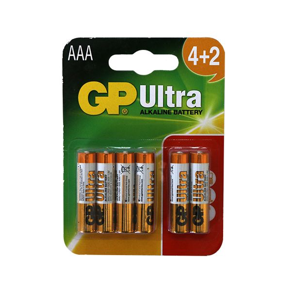  باتری نیم قلمی جی پی مدل ultra بسته 6 عددی